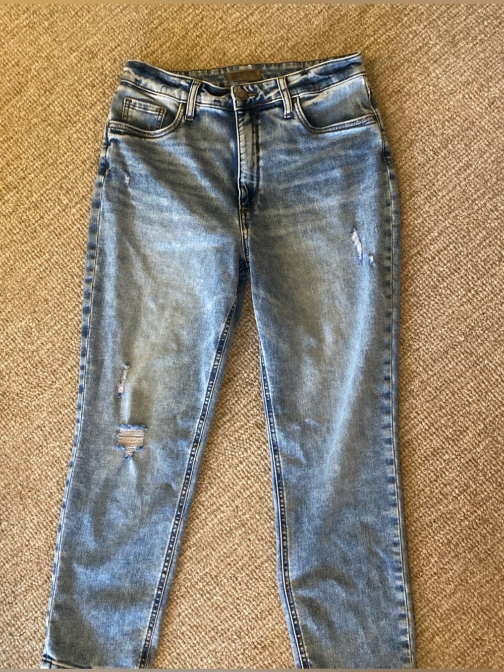 Kut From The Kloth Naomi fab ab crop straight leg light Wash Distressed denim
